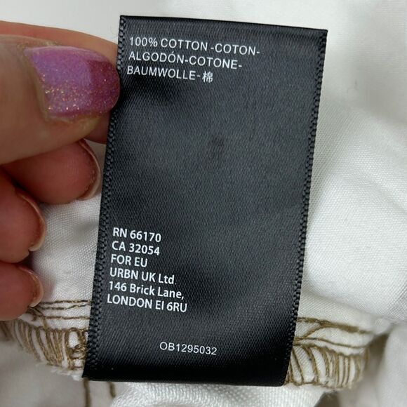 BDG Urban Outfitters High Rise Mom Jeans Distressed White Denim Tapered Leg 27 - Picture 15 of 16